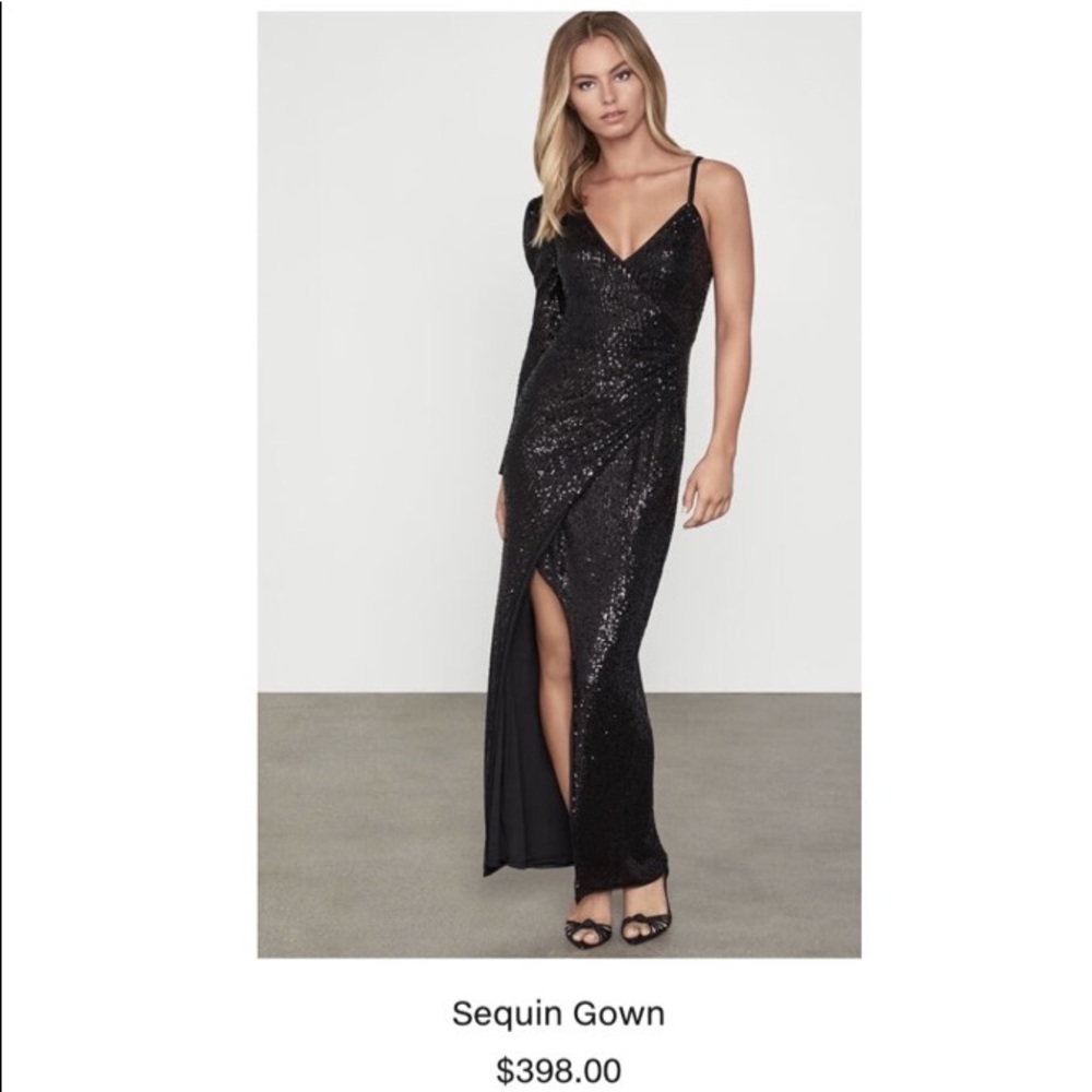 BCBG Black Sequins Gown